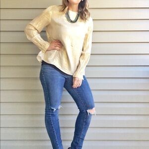 Vintage gold shimmery button up size 10